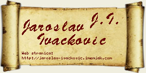 Jaroslav Ivačković vizit kartica